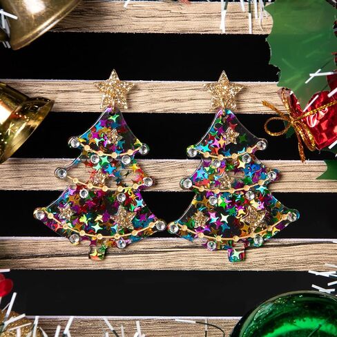 Colorful Christmas Dangle Earrings for Women Multiple styles Christmas Acrylic Earrings in Saudi Arabia