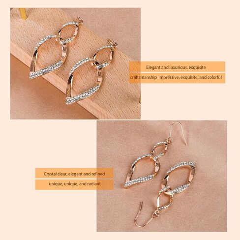 Sterling Silver Teardrop Dangle Earrings for Women,14k Gold Plated Double Linear Drop Hoop Diamonds Earrings, Jewelry for Women (Silver) in Saudi Arabia
