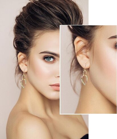 Sterling Silver Teardrop Dangle Earrings for Women,14k Gold Plated Double Linear Drop Hoop Diamonds Earrings, Jewelry for Women (Silver) in Saudi Arabia