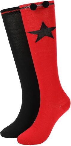 Bioworld Harley Quinn PomPom Women's Knee High Socks in Saudi Arabia