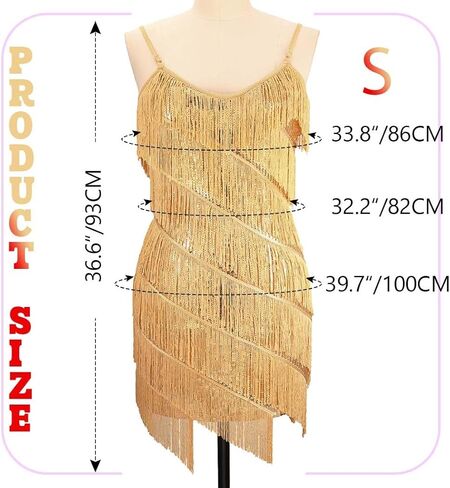 فستان REETAN ذو شرابة لاتينية مزين بالترتر وحزام سباغيتي لملابس رقص الباليه للنساء in Kuwait