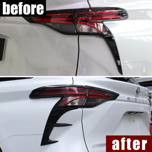 ملحقات السيارات ERIDANUS مناسبة لتويوتا سيينا 2025 2024 2023 2022 2021 أضواء خلفية جانبية مصباح صب غطاء الكسوة (أسود لامع) ABS 2 قطعة in Kuwait