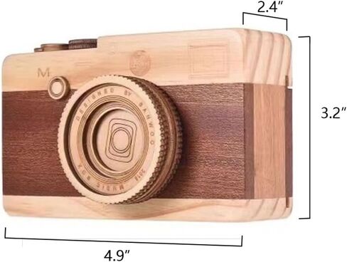 Wooden Camera Music Box Girlfriend giftsnd Crank Music Box Wind up Musical Box for Adults Gifts for Girlfriend in Saudi Arabia