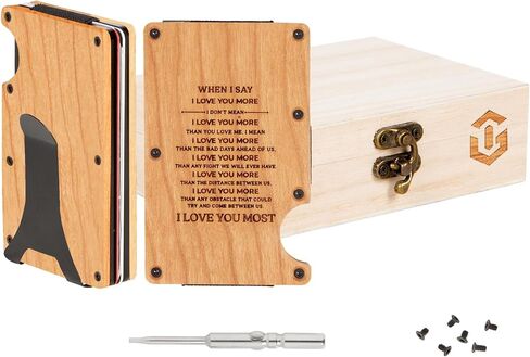 Cherry Wooden Engraved Design Minimalist Wallet for Men with Money Clip-Smart, Slim RFID Blocking Credit Card Holder-Elevate with Handcrafted Wooden Wallet (Skull) in Saudi Arabia
