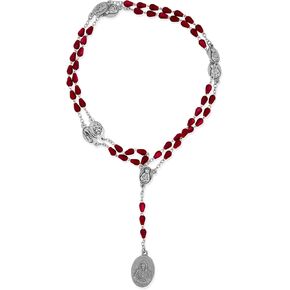 Venerare Seven Sorrows Rosary Chaplet | Traditional Catholic Devotion | Hand Made in Italy | Comes with Explanatory Brochure with All Prayers | Makes a Great Gift! (Red Teardrop Beads)