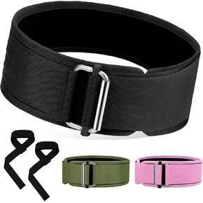 Weight Lifting Belt and Lifting Straps: Weightlifting Gym Belt for Men Women Deadlift Squats Belt for Bodybuilding Workout, 4 Inch Green L in Saudi Arabia