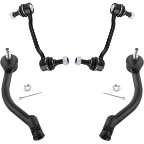 BOXI 4pcs Front Sway Bar Links + Outer Tierod Ends Fit for Hyundai Azera 2006-2007 / for Hyundai Sonata 2006 2007 2008 | ES800104 ES800105 K80949
