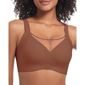 Plunge V Mesh Push up Bras for Women No Underwire Wireless Bras Full Coverage Bralette Seamless T Shirt Everyday Bra