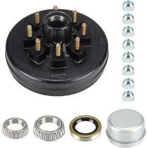 Youxmoto Trailer Brake Drum Kit 8-Hole 6.5" Bolt Circle, Replaces 12" X 2" Trailer Brakes Drum Assembly, for 7,000 lb. Axle, Fits 12 inch Trailer Brake Drum…