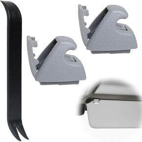 قطعتان من مشابك واقي الشمس متوافقة مع تشيفي سيلفرادو 1500 كروز سونيك سبارك تاهو جي إم سي سييرا 1500 يوكون بويك فيرانو OEM الجزء #95994975 95994976 (رمادي) in Kuwait