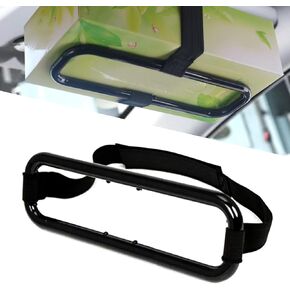 ZKFAR Pack-1 Car Sun Visor Tissue Box Holder, Auto Accessories Paper Towel Napkin Box Cover, Seat Back Bracket Portable Car Mount Organizer (Black)