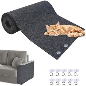 Cat Scratching Mat, 118"x15.8" Trimmable Self-Aadhesive Cat Scratch Carpet, Furniture Protectors from Cats Scratching, DIY Cat Scratching Pads for Couch Furniture Wall Cat Tree, Cat Climbing Wall