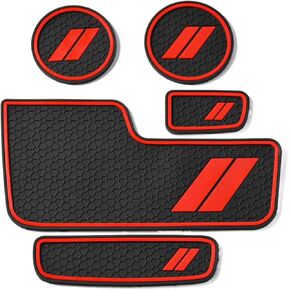 Anti Dust Decal Coaster Mat Insert Tray Set for Dodge Durango 2014-2025 Cup Holder Center Console Pocket Mat Console Liners (Set of 5)