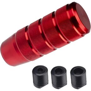 Car Shifter Knob, Aluminum Gear Shift Style Knob, 3.74" Black Shift Knob with 3 Threaded Adapters M8 M10 M12 x 1.25 Fit Universal Manual Transmission, Automotive, Trucks