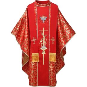 BLESSUME Clergy Jacquard Chasuble Catholic Priest Vestments Robe