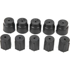AC System Charging Port Cap, Universal Gas Conditioning Service Cap Repair Refrigerant Valve Core Cover Auto Leakproof Hat 13mm 16mm Low High Side Pressure Charge Fitting Power Seal Kit Car Home 10Pcs