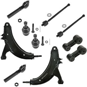 TRQ Front Steering & Suspension Kit Ball Joint Control Arm Sway Bar Stabilizer Link Tie Rod Compatible with 2003-2006 Subaru Baja 1993-1997 Impreza 1998-2004 Legacy 2000-2004 Outback