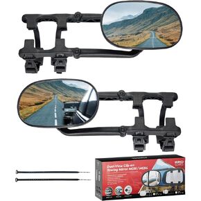 Extended Towing Mirrors - Side Mirror Extensions for Trucks, RVs, Trailers - Universal Clip Towing Mirror - Tow Mirrors with Mirror Extenders for Towing - Clip Trailer Mirror Towing (MG91)