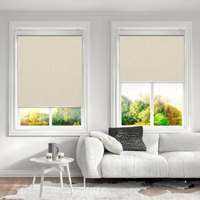 Cordless with Valance 100% Blackout Window Shades Pull Down Window Blinds with Thermal Insulated Fabric. Easy to Install. (Maximum Height 80") (Ivory Color) (36" Width)