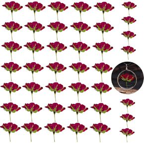 Dried Rose Flowers with Stem for Resin, 42PCS Natural Real Pressed Rose Flowers, Dry Flowers for Resin DIY Jewellery Ornament Crafts Candle Making Phone Case Home Decoration