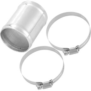 OD 2.35" 60mm Aluminum Alloy Hose Joiner Tube Intercooler Pipe Connector Air Intake Tube with Bead Roll with 2 Clamps Length 3" 76mm Replace Parts