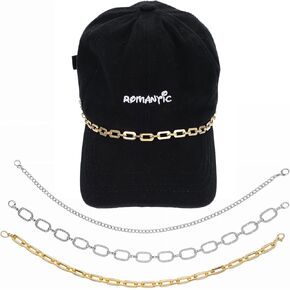 3pcs Trucker Hat Chains, Metal Chain for Hat Bill Decoration Trucker Hat Charms DIY Accessories for Mesh Baseball Cap