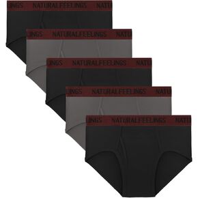 Natural Feelings Mens Underwear Briefs Mens Cotton Briefs for Men 5-Pack with Fly S-XXL