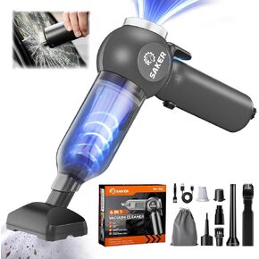 Saker Portable Car Vacuum Cordless 20000PA 6 in 1 Multifunctional Handheld Vacuum with Brushless Motor,Car Window Breaker and Seatbelt Cutter for Car Home and Office SW-102