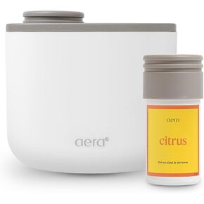 Aera Mini Home Fragrance Diffuser and Mini Citrus Scent Refill Bundle - for Rooms 100-500 Sq Ft - Alexa Compatible, Hypoallergenic, Family and Pet Safe, App Controlled