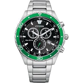 Citizen Men's Eco-Drive Weekender Sport Casual, Silver-Tone Stainless Steel Bracelet Watch, Chronograph (Model: AT2386-55E)