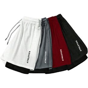SOLY HUX Men's Athletic Sports Shorts 2 in 1 Running Shorts Quick Dry Outdoor Shorts with Pocket