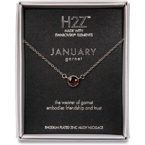 Pavilion Gift Company H2Z 16216 January Garnet Birthstone Necklace with 18" Chain, Brass, Small