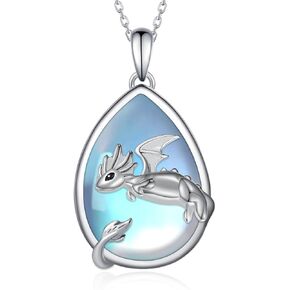 Dragon Necklace for Women 925 Sterling Silver Cute Dragon Pendant Dragon Jewelry Gift for Women