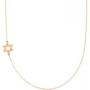 GELIN 14k Solid Gold Tiny Star of David Necklace for Women