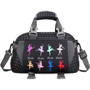 Ballet Dance Bag for Girls Gymnastic Bag Ballet Bag Ballerina Gifts (Black, Small)