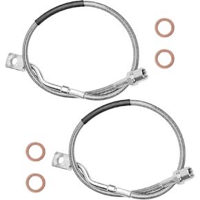 Front Stainless Brake Lines Compatible for Silverado Sierra 2007-2019 Brake Lines fit for 2500/3500HD 2011 2012 2013 2014 2015 2016 2017 2018 2019 Replaces#89370