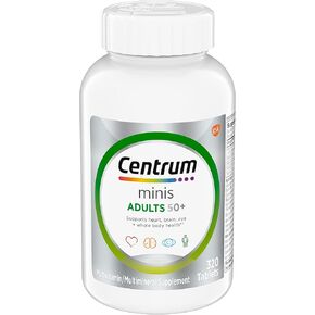 Centrum Minis Silver Multivitamin Tablet for Adults 50 Plus, Multimineral Supplement, Vitamin D3, B-Vitamins, Gluten Free, Non-GMO Ingredients, Supports Memory and Cognition in Older Adults - 320 Ct