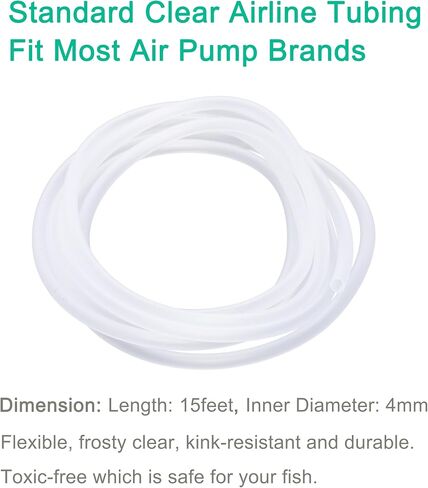 Transparent Airline Tubing Standard Aquarium Air Pump Accessories Kit with Check Valves, Air Stones, Suction Cups and Connectors for All Fish Tank in Saudi Arabia