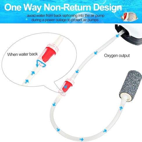 Transparent Airline Tubing Standard Aquarium Air Pump Accessories Kit with Check Valves, Air Stones, Suction Cups and Connectors for All Fish Tank in Saudi Arabia