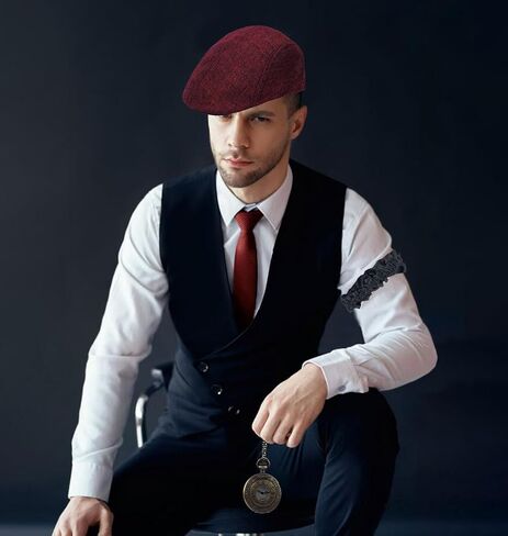 1920s Mens Costume Accessories Set, Roaring 20s Gangster Outfit Accessories with Hat Pocket Watch Bow Tie Armband in Kuwait