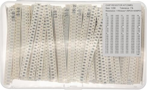 170 Values x 25 Pieces, Total 4250 Pieces, 0603 1% SMD Surface Mount Thick Film Chip Resistor Kit in Saudi Arabia