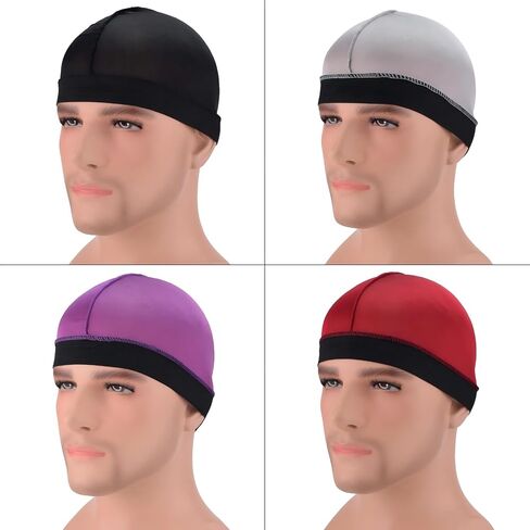 قبعة Headshion مكونة من 4 قطع مموجة للرجال 360 موجة، قبعة حريرية مضغوطة فوق Durag in Saudi Arabia