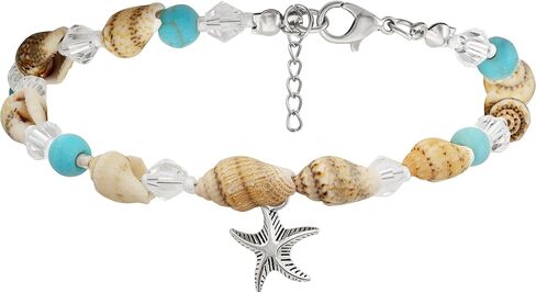 MINACHI شل الخرز نجم البحر الخلخال للنساء - خلخال الشاطئ سوار الساق اليدوية البوهيمي - سلسلة القدم صنادل مجوهرات بوهو هدية in Kuwait