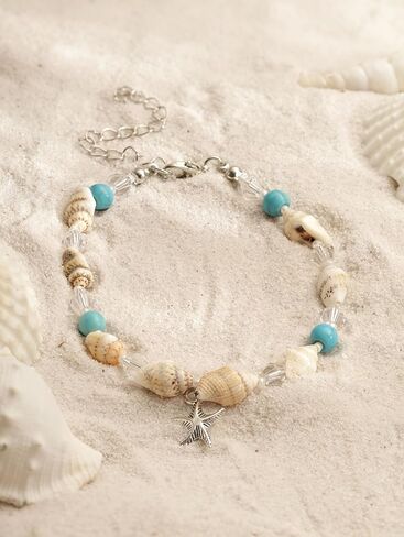 MINACHI شل الخرز نجم البحر الخلخال للنساء - خلخال الشاطئ سوار الساق اليدوية البوهيمي - سلسلة القدم صنادل مجوهرات بوهو هدية in Kuwait