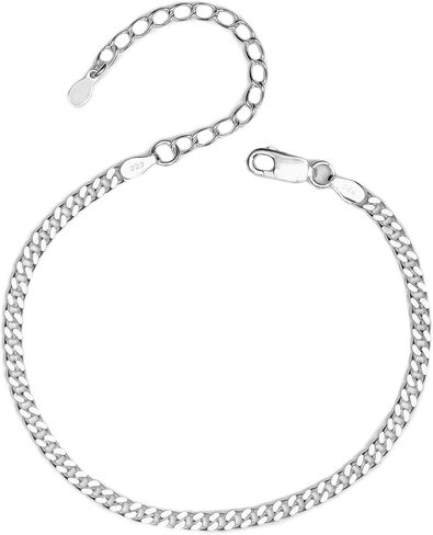 LeCalla 925 Sterling Silver Chain Anklets for Women Teen, Basic Chain Link Ankle Bracelets Anklets Beach Anklets, Summer Jewelry in Saudi Arabia