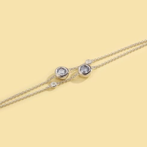 Moissanite Bracelets for Women, 925 Sterling Silver Plated 18K Gold, Dainty Link Bracelet, Valentine's day Birthday Jewellery Gift for Women Her in Saudi Arabia
