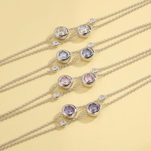 Moissanite Bracelets for Women, 925 Sterling Silver Plated 18K Gold, Dainty Link Bracelet, Valentine's day Birthday Jewellery Gift for Women Her in Saudi Arabia
