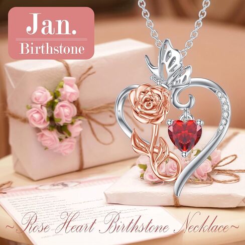 هدية عيد الحب قلادة على شكل قلب وردي للنساء، قلادة من الفضة الاسترليني عيار 925 على شكل قلب الحب على شكل زهرة لا نهاية لها للأم والزوجة ومجوهراتها لعيد الميلاد وعيد الأم in Kuwait