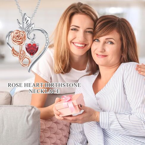 هدية عيد الحب قلادة على شكل قلب وردي للنساء، قلادة من الفضة الاسترليني عيار 925 على شكل قلب الحب على شكل زهرة لا نهاية لها للأم والزوجة ومجوهراتها لعيد الميلاد وعيد الأم in Kuwait