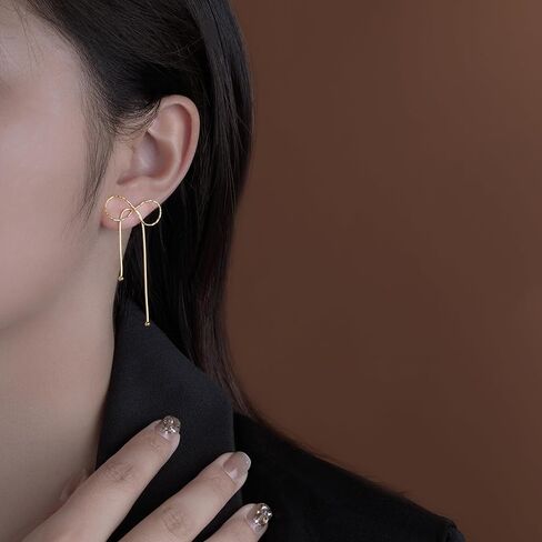 Reffeer Solid 925 Sterling Silver Bow Drop Earrings Dangle for Women Teens Bowknot Dangle Earrings Studs in Kuwait